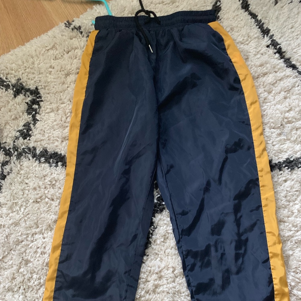 Navy Blue and Yellow Joggers